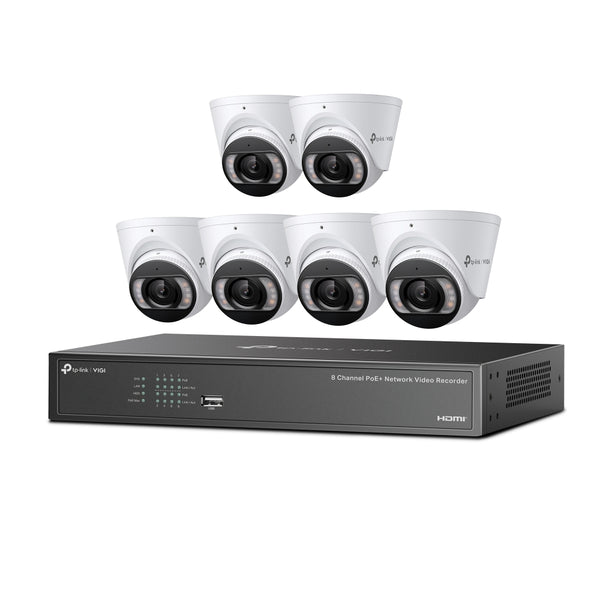 TP-Link VIGI 4MP Full-Color Turret IPC & 8 Channel PoE+ NVR Kit