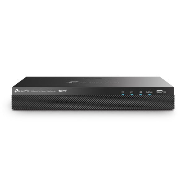 TP-Link VIGI 4K 16-channel 140-watt PoE+ 2 SATA Interface Network Video Recorder NVR - Black