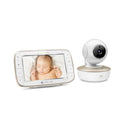 Motorola VM855 Connect Portable Wi-Fi Video Smart Baby Monitor with Flexible Crib Mount - White & Gold