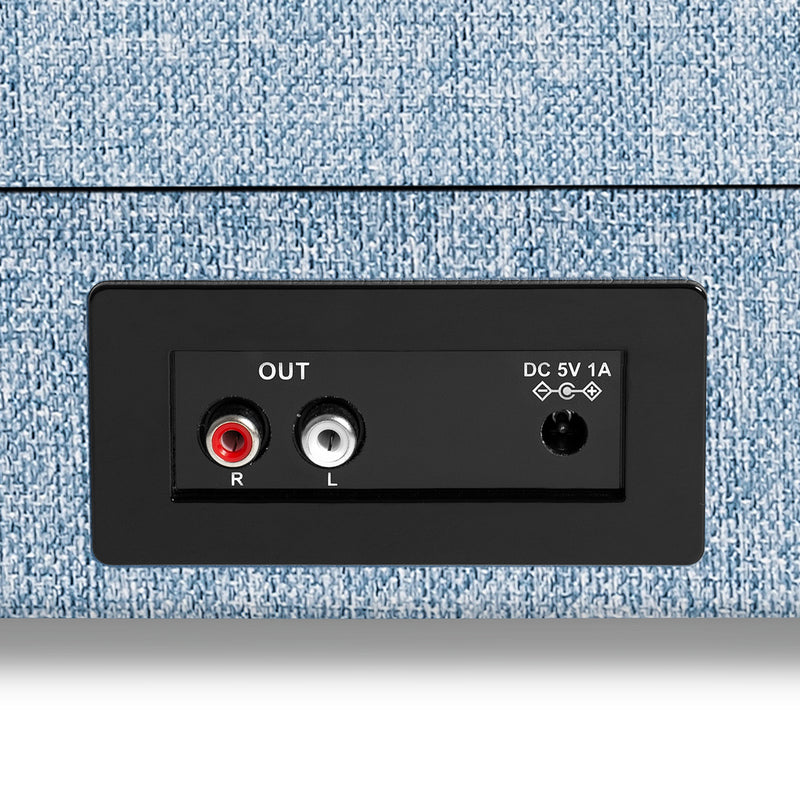 Victrola Journey+ Signature Bluetooth Suitcase Record Player - Linen Denim Blue