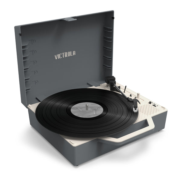 Victrola Re-Spin Sustainable Bluetooth Suitcase Record Player - Grey
