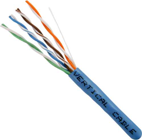 Vertical Cable Unshielded Plenum Rated Cat6 550-MHz 8-Conductor 4-Pair 23-gauge UTP Solid Bare Copper FT6 - 304.8-meter (1000-ft) Pull Box - Blue