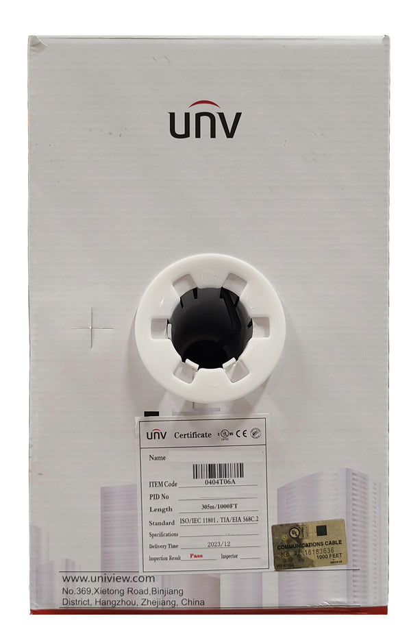 Uniview UTP Cat5e CMP Plenum Cable - 305-meter (1000-ft) - Black