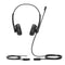 Yealink YHS34 Dual QD to RJ9 Wideband Headset with Leather Ear Cushions - Black (CALL FOR QUOTE)