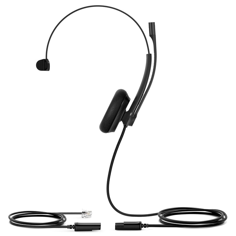 Yealink YHS34 Lite Mono QD to RJ9 Wideband Headset with Foam Ear Cushion - Black (CALL FOR QUOTE)