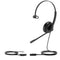 Yealink YHS34 Mono QD to RJ9 Wideband Headset with Leather Ear Cushion - Black (CALL FOR QUOTE)