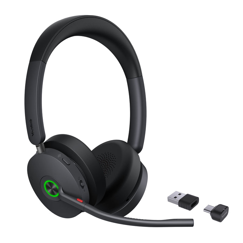 Yealink BH74 Unified Communications Essential Bluetooth Wireless Headset with USB-C Dongle and USB-A Adapter - Black