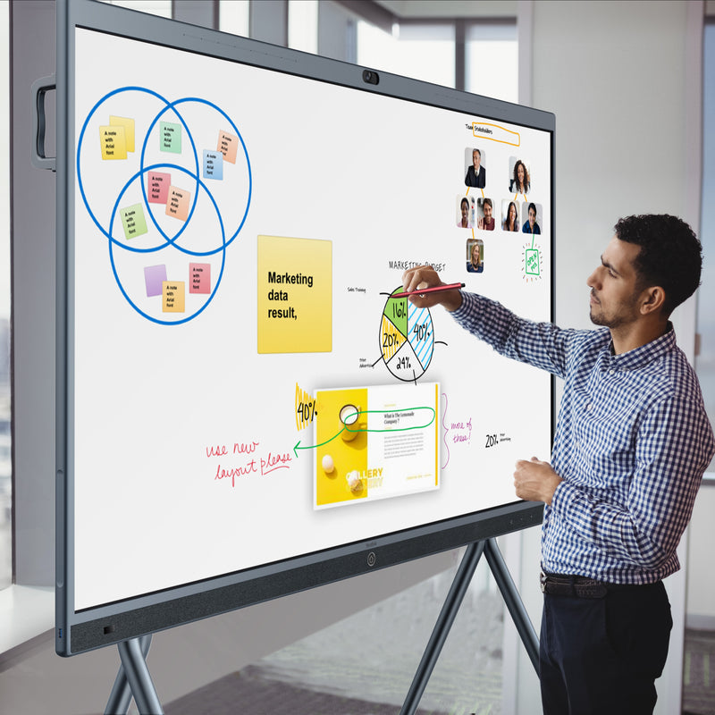 Yealink 65-inch MeetingBoard All-in-One Smart Whiteboard for Microsoft Teams Rooms - White