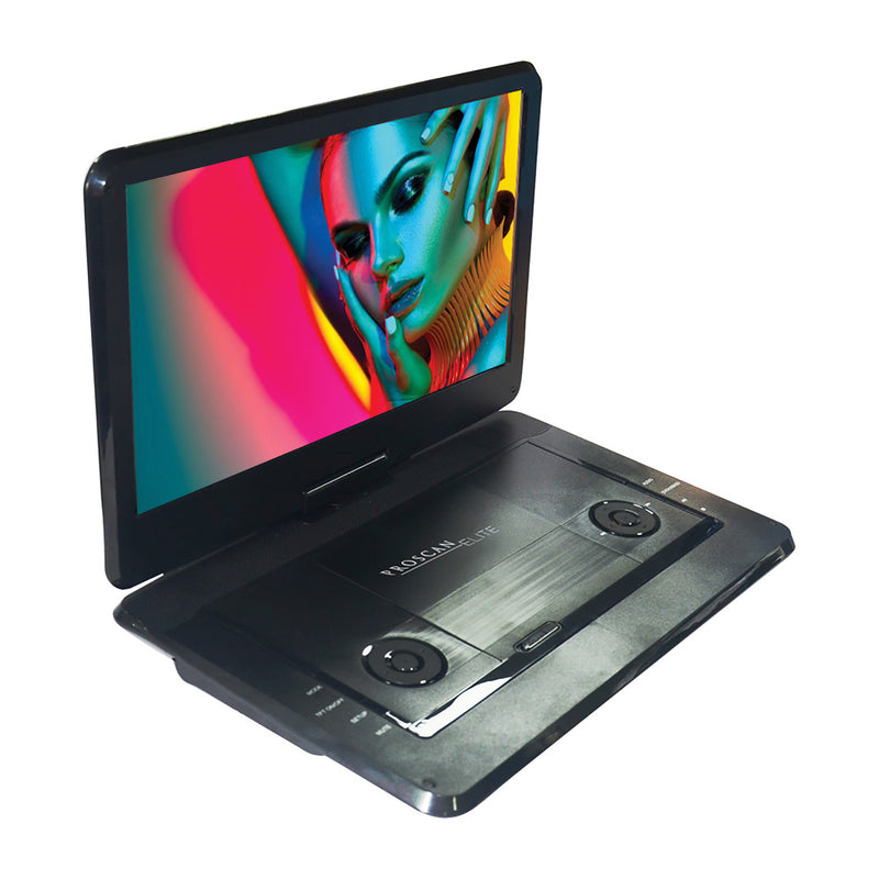 Proscan 15.6-in Portable DVD Player with Swivel Screen - Black