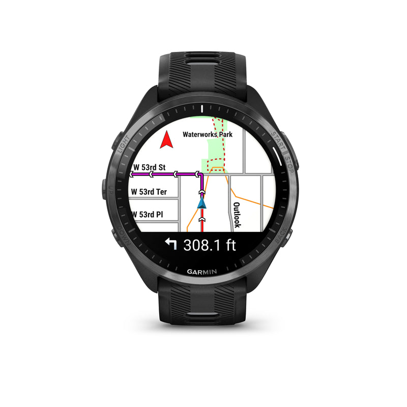 Garmin Forerunner® 265S GPS Smartwatch Black Bezel with Light Pink