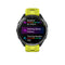 Garmin Forerunner® 965 GPS Smartwatch - Carbon Grey DLC Titanium Bezel with Black Case and Amp Yellow/Black Silicone Band