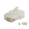 Vertical Cable CAT6A Feed Through Plug Unshielded RJ45 Modular Connector - 100-pack