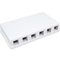 Vertical Cable 6-port Universal Surface Mount Biscuit Block without Jack - White
