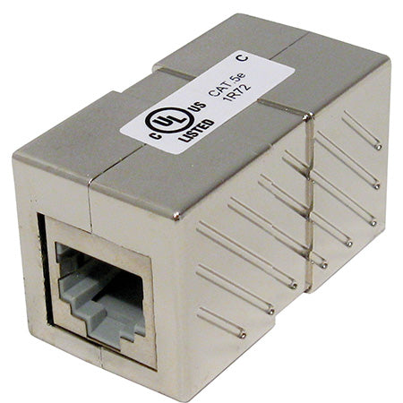 Vertical Cable Cat5e Shielded Inline Coupler - Grey
