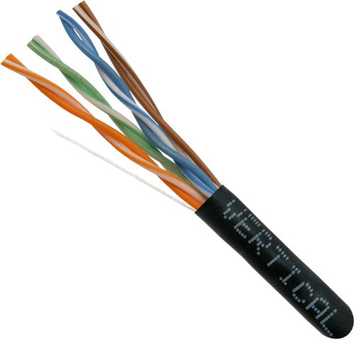 Vertical Cable Cat5e 24-gauge 8-conductor UTP Solid Bare Copper 350-MHz Riser Rated PVC Jacket - 304.8-meter (1000-ft) Pull Box - Black