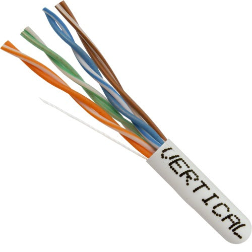 Vertical Cable Cat5e 24-gauge 8-conductor UTP Solid Bare Copper 350-MHz Riser Rated PVC Jacket - 304.8-meter (1000-ft) Pull Box - White