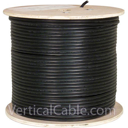 Vertical Cable Shielded Outdoor UV Rated Cat5e 350-MHz 8-Conductor 4-Pair 24-gauge CMX Solid Bare Copper with Messenger - 304.8-meter (1000-ft) Spool - Black