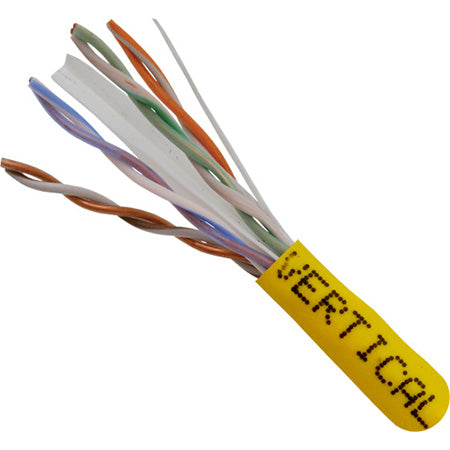 Vertical Cable Unshielded Riser Rated Cat6 550-MHz 8-Conductor 4-Pair 23-gauge UTP Solid Bare Copper FT4 - 1000-ft Pull Box - Yellow