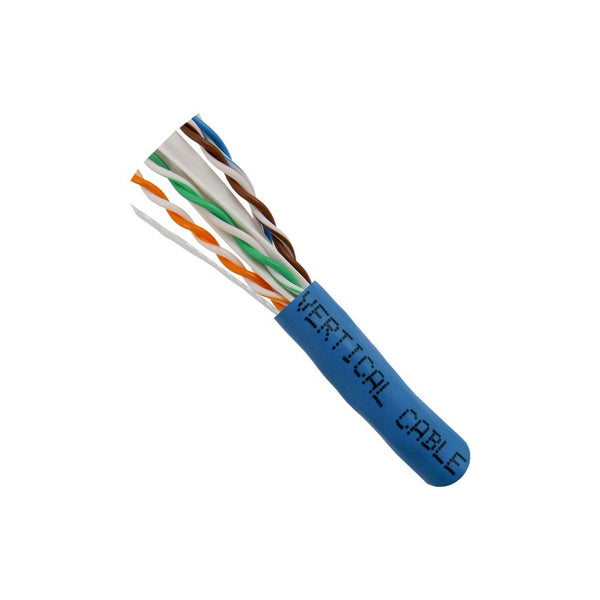 Vertical Cable Cat6A 23-gauge 8-conductor UTP Solid Bare Copper 10-Gb Riser Rated PVC Jacket - 304.8-meter (1000-ft) Spool - Blue