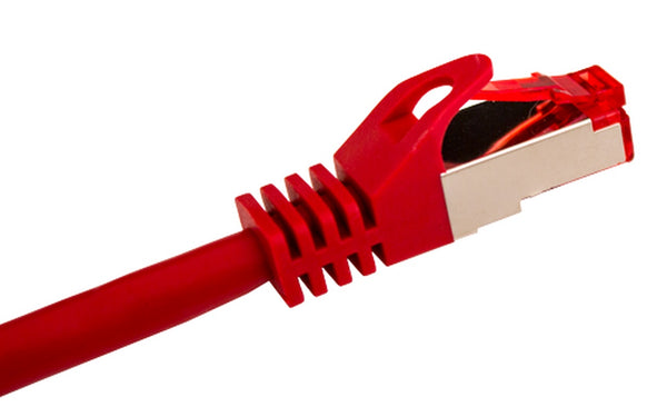Vertical Cable CAT6A Mold-Injection Snagless Shielded Patch Cable - 0.3-meter (1-ft) - Red