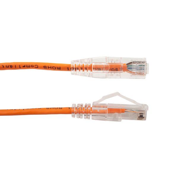 Vertical Cable CAT6A Slim Snagless Patch Cable - 0.3-meter (1-ft) - Orange