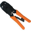 Vertical Cable Professional Crimper, Stripper & Cutting Tool for RJ11, RJ12, RJ45, 6x4, 6x6 and 8x8 Plugs - Black