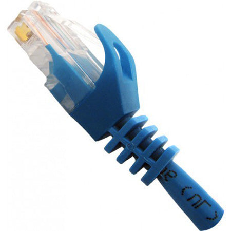 Vertical Cable Cat5e Patch Cable with Boot and Protector - 0.3-meter (1-ft) - Blue
