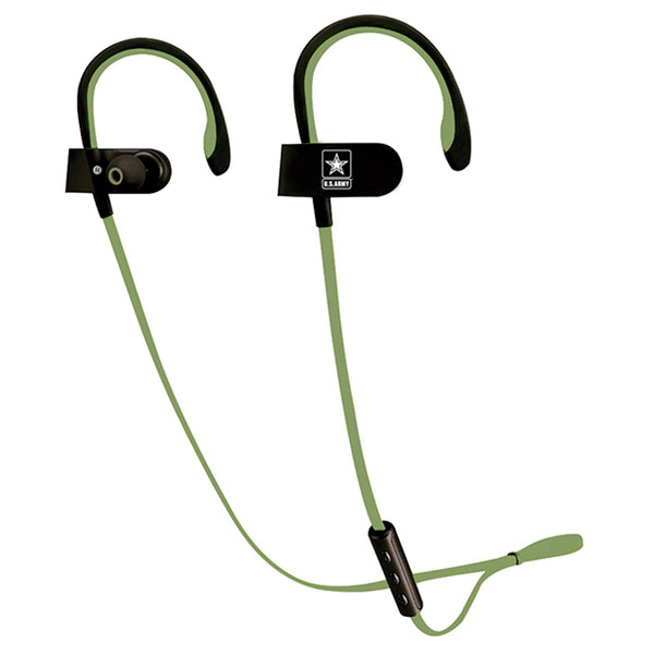 U.S. Army Wireless Sport Earbuds - Green on Black