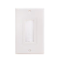 Vertical Cable Brush Type Decora Style Sing Gang Feedthrough Wall Plate - White