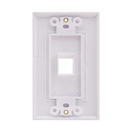 Vertical Cable 1-port Keystone Insert Decora Wall Plate - White