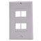Vertical Cable 4-port Keystone Insert Decora Wall Plate - White