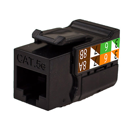 Vertical Cable RJ45/Cat5e Data Grade Keystone Insert - Single - Black