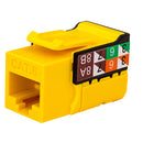 Vertical Cable RJ45/Cat6 8x8 Data Grade Keystone U-Jack Insert - Single - Yellow