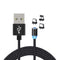 CJ Tech Magnetic Tip 3 in 1 Micro USB, Type C, and Lightning Non MFI Universal Charging Cable with LED Light 6-ft - Black