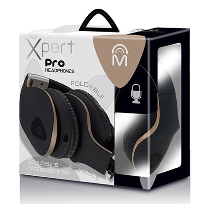 M Xpert DJ Headphones with Microphone - Gold