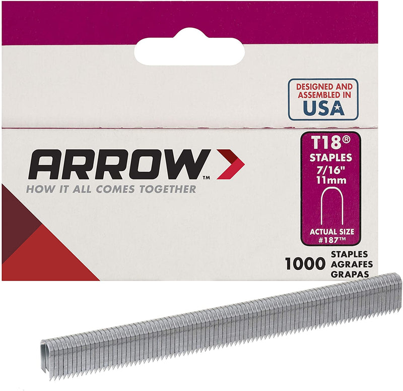 Arrow 11.1-mm (7/16-in) T-18 Staples - 1000 Pack