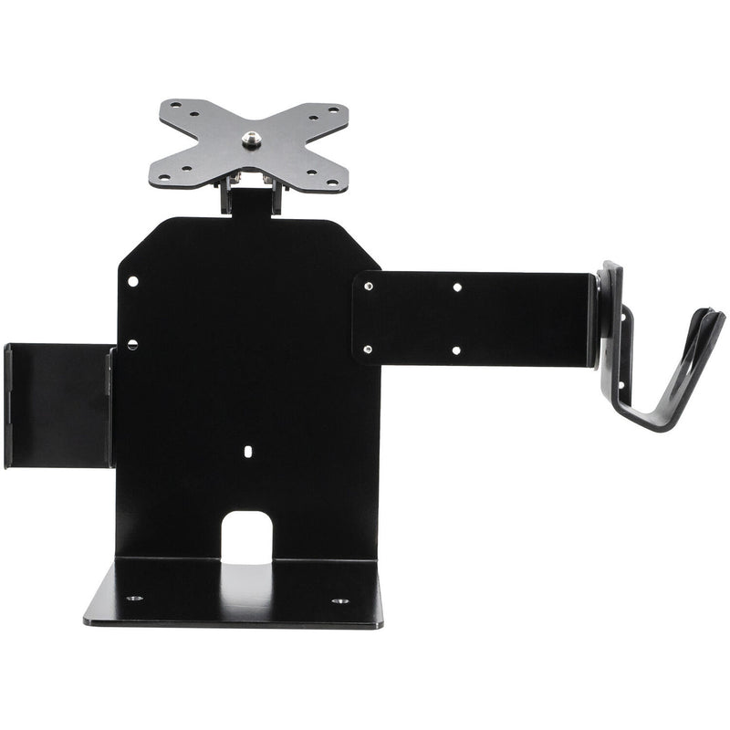 CTA Digital Single VESA Compatible Plate POS Station with Printer Stand, Magnetic Scanner and Card Reader Holder - Black