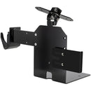 CTA Digital Single VESA Compatible Plate POS Station with Printer Stand, Magnetic Scanner and Card Reader Holder - Black