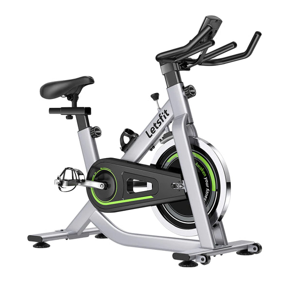 Letsfit AE02 - Home Stationary Exercise Bike - Silver