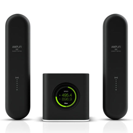Ubiquiti AmpliFi Whole Home Mesh WiFi System with Router and Two Mesh Points Gamer Edition with Low Latency Gaming Performance Boost