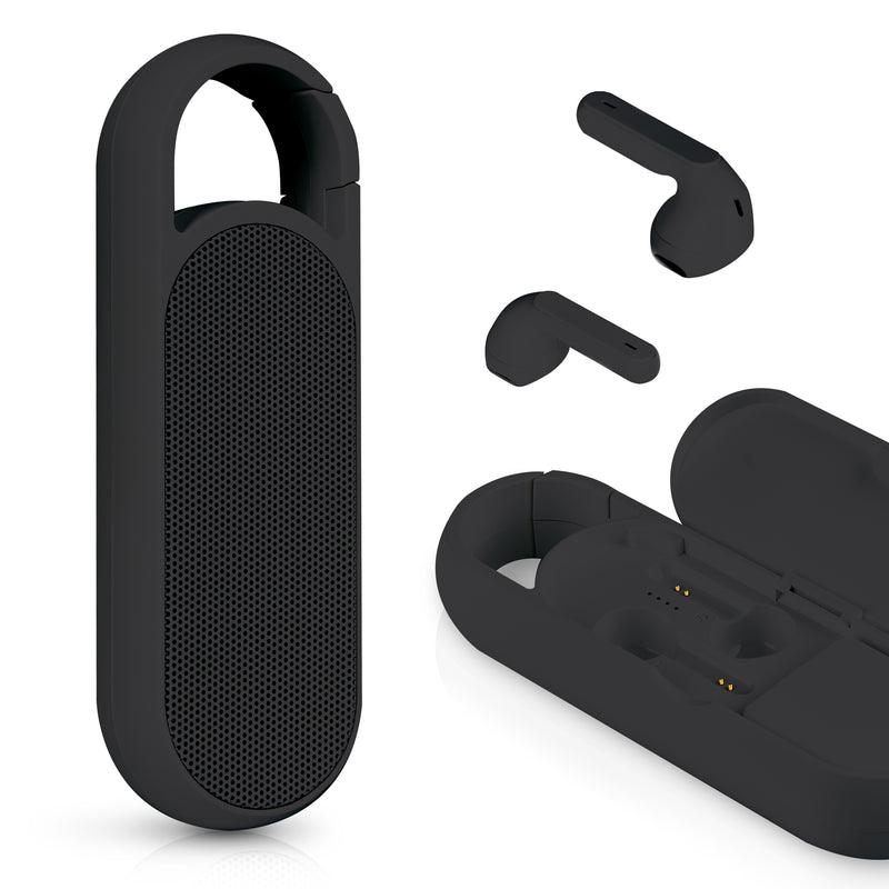 Acoustic Research All-in-1 Duo Wireless Speaker / TWS Earbuds & Charging Case - Black