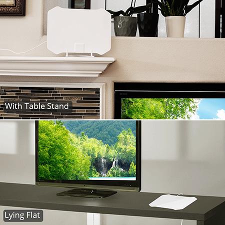 ANTOP Paper Thin Indoor HDTV Antenna 56-km (35-mile) with Table Stand - White - Open Box