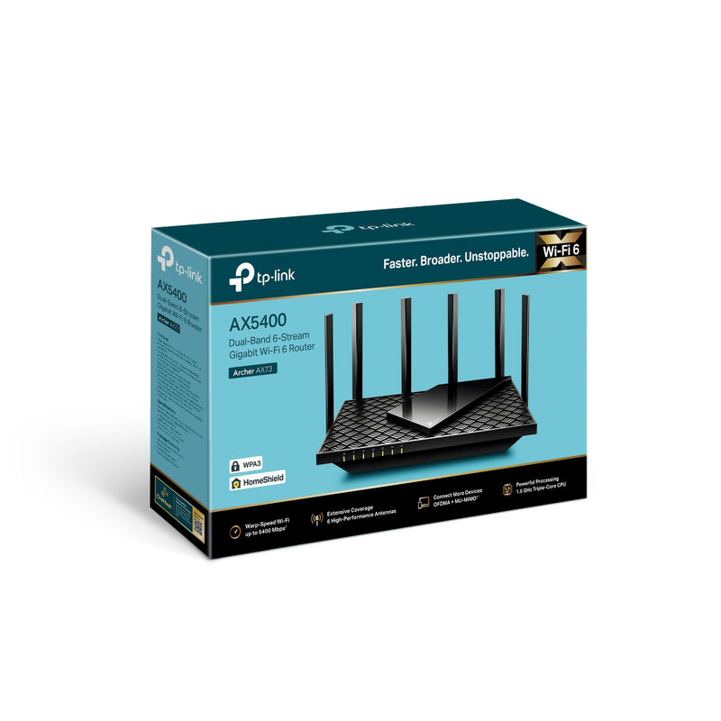 TP-Link Archer AX73 AX5400 Dual-Band Gigabit Wi-Fi 6 Router - Black