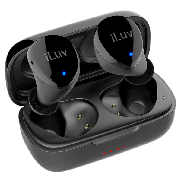 iLuv Bubble Gum Air True Wireless Bluetooth 5.0 In-Ear Earbuds with Charging Case - Black