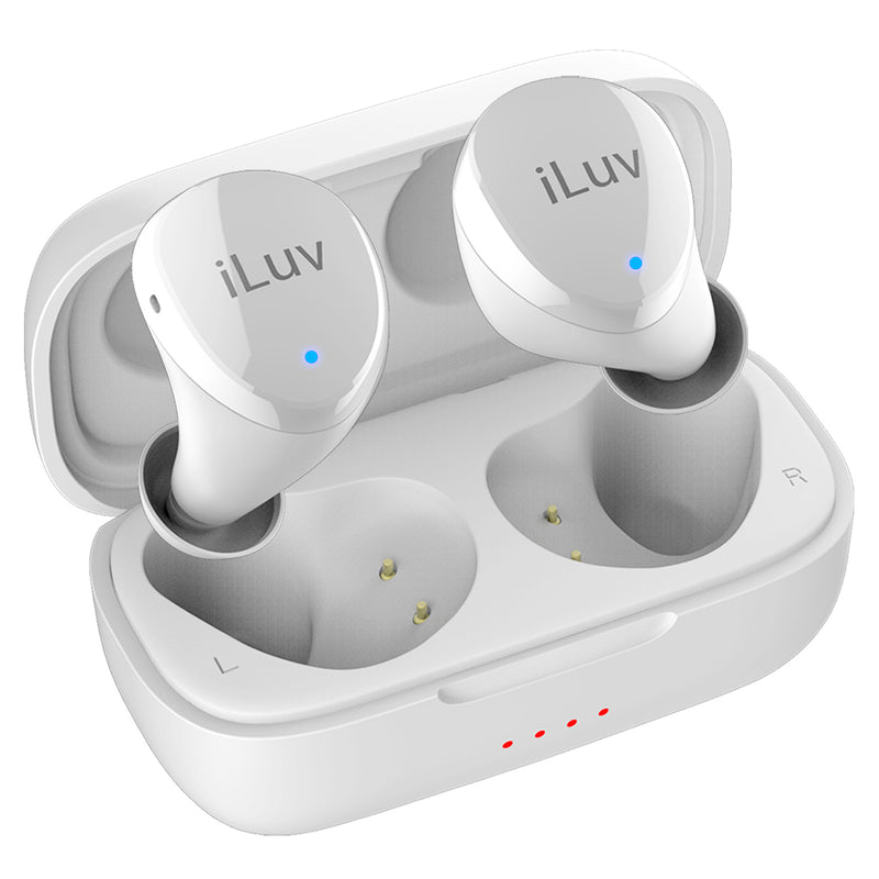 iLuv Bubble Gum Air True Wireless Bluetooth 5.0 In-Ear Earbuds with Charging Case - White