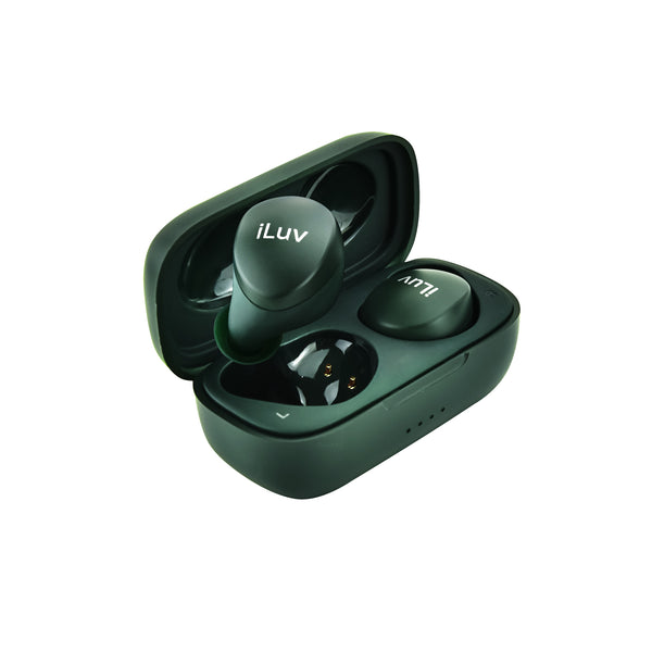 iLuv Bubble Gum Air True Wireless Bluetooth 5.0 In-Ear Earbuds with Charging Case - Midnight Green