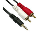 Power Pro Audio Dual RCA Male to 3.5-mm Male Cable with Gold Plated Plugs - 0.9-meter (3-ft) - Black