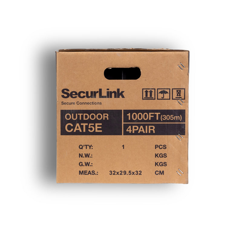 SecurLink Cat5e Unshielded Outdoor Direct Burial Cable - 1000-ft Pull Box - Black
