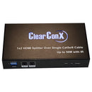 ClearConX 1-in 2-out HDMI Splitter Over Cat5e/6 - 50-meter (164-ft)-  Black