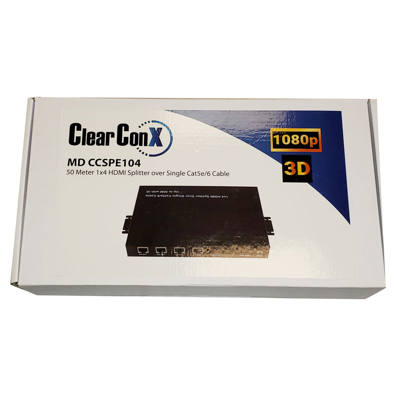 ClearConX 1-in 4-out HDMI Splitter Over Cat5e/6 with 3D Support - Black